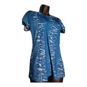 Under Armour fitted heated gear vibrant blue tiger shirt